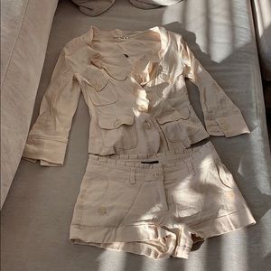 Linen short set! Jacket size 4, shorts size 2.